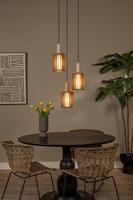 Lucide LAMBRES - Hanglamp - 3xE27 - Taupe - thumbnail