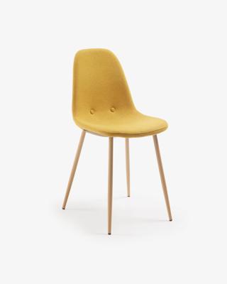 Kave Home Eetkamerstoel 'Yaren', kleur mosterdgeel Kave Home Eetkamerstoel 'Yaren', kleur mosterdgeel