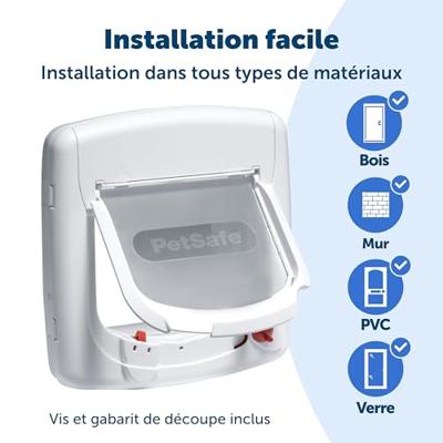 Staywell 400 magnetisch kattenluik Wit - thumbnail