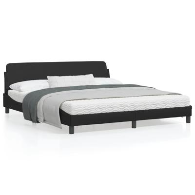 Bedframe met hoofdbord kunstleer zwart 180x200 cm