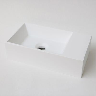 INK Contra Fontein - 40x22x10cm - wasbak links - 0 kraangaten - polystone wit mat 3403004