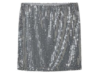 esmara Dames minirok met pailletten (Zilver, L (44/46))