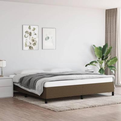 Bedframe zonder matras stof donkerbruin 200x200 cm Bedframe zonder matras stof donkerbruin 200x200 cm