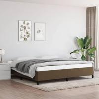 Bedframe zonder matras stof donkerbruin 200x200 cm - thumbnail