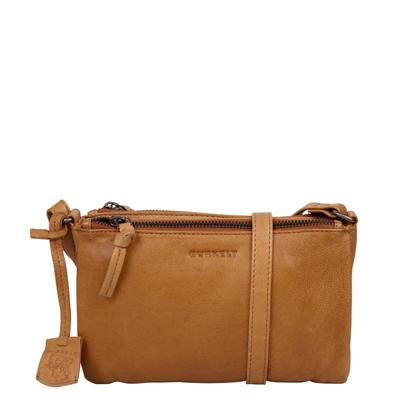 BURKELY JUST JOLIE DOUBLE ZIP CROSSBODY BAG-Cognac