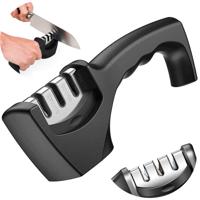 Ergonomische Messenslijper met 3 Standen en Anti-slip Basis - Zwart - thumbnail