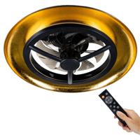 LED's Light Plafondventilator met lamp Goud met Zwart 55W 4300lm 1800K/4000K 55cm - thumbnail