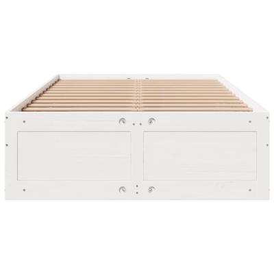 Bedframe zonder matras met lades grenenhout wit 135x190 cm