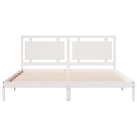 Bedframe extra lang zonder matras massief hout wit 200x210 cm - thumbnail
