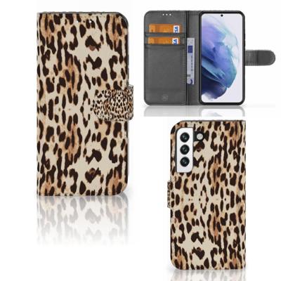 Samsung Galaxy S22 | Telefoonhoesje | Met pasjeshouder | Leopard