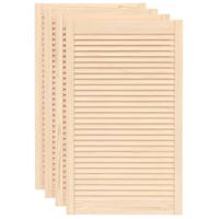Kastdeuren met lamellen 4 st 99,3x59,4 cm massief grenenhout - thumbnail
