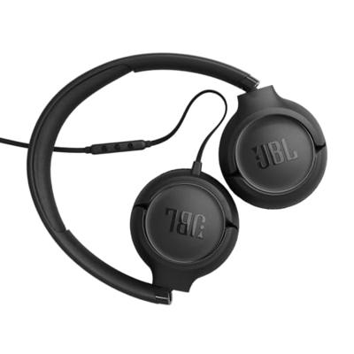 JBL Tune 530 C Comfort Fit bedrade on-ear koptelefoon met microfoon, JBL Pure Bass-geluid, EQ-presets, USB-C-connectiviteit, opvouwbaar ontwerp en knoopresistente kabel, zwart