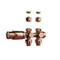 Belrad Radiatorkraan - 19.8x4.3 - thermostatisch - muur- en vloeraansluting - 1/2MX16/2 M30 - geborsteld koper BLR305 - thumbnail