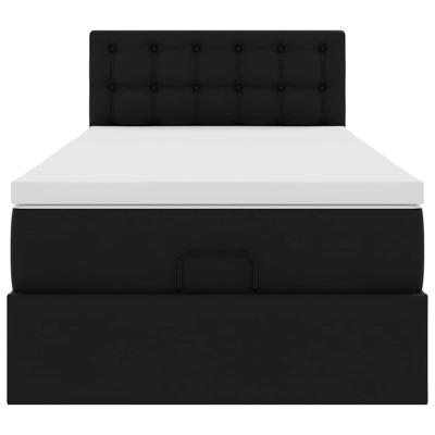 Ottomaanse bed met matras 90x200cm kunstleer zwart