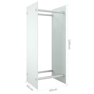 VidaXL Haardhoutrek 40x35x100 cm gehard glas wit