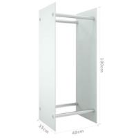 VidaXL Haardhoutrek 40x35x100 cm gehard glas wit - thumbnail