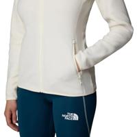 The North Face 100 Glacier Full Zip Fleece Dames White Dune/NPF L - thumbnail
