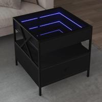 Salontafel met Infinity LED 50x50x51 cm zwart - thumbnail