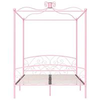 Hemelbedframe metaal roze 160x200 cm - thumbnail