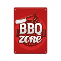 Tekstbord metaal BBQ zone - thumbnail