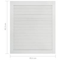 Kastdeuren met lamellen 2 st 61,5x49,4 cm grenenhout wit - thumbnail