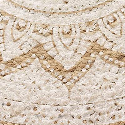 VidaXL Tapijt met print rond 120 cm gevlochten jute