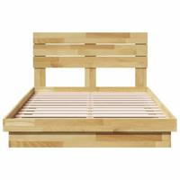 Bedframe hoofdeinde zonder matras 120x190 cm massief hout eiken - thumbnail