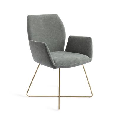 Jesper Home Misaki eetkamerstoel Breezy Blue cross gold