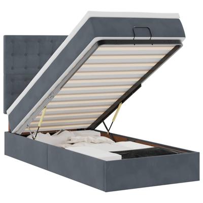 Ottoman bed met matrassen en LED's 140x200cm fluweel - thumbnail