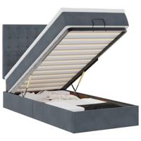 Ottoman bed met matrassen en LED's 90x190cm fluweel donkergrijs - thumbnail