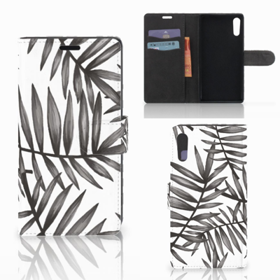 Sony Xperia XZ | Sony Xperia XZs Hoesje Leaves Grey Sony Xperia XZ | Sony Xperia XZs Hoesje Leaves Grey