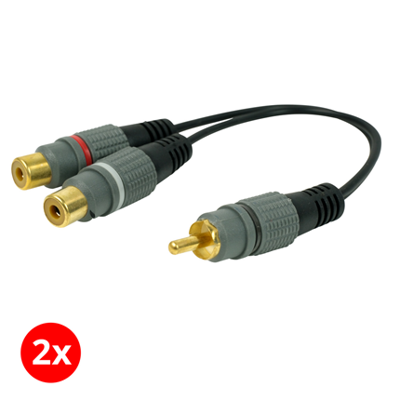 Scanpart Verlengkabel Tulp(m)-2tulp(f)a2 0.2m