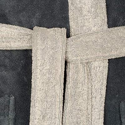 Vossen Vossen Badjas Poppy flanell/light grey XL