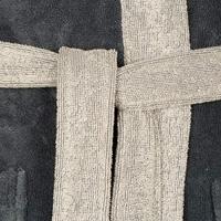 Vossen Vossen Badjas Poppy flanell/light grey XL - thumbnail