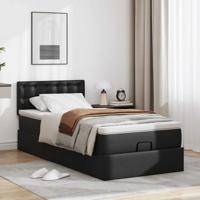 Ottoman bed met matrassen en LED's 80x200cm kunstleer zwart - thumbnail