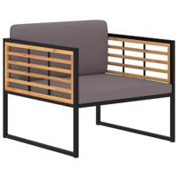 VidaXL Tuinstoelen 2 st met kussens massief acaciahout donkergrijs - thumbnail