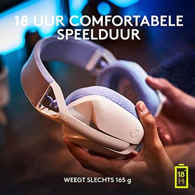 Logitech -G435 LIGHTSPEED draadloze gamingheadset - WIT - Lichtgewicht Bluetooth met ingebouwde microfoon voor Dolby Atmos, pc, PS4, PS5, mobiel