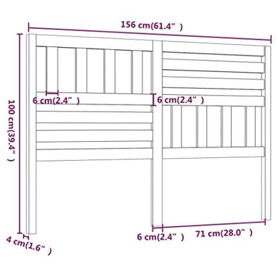 Hoofdbord 156x4x100 cm massief grenenhout wit