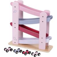 Jipy Houten Autobaan + 4 Auto's Roze - thumbnail