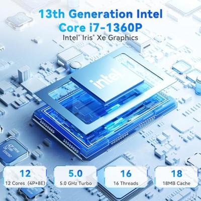 Intel NUC 13 Pro NUC13ANHi7 Arena Canyon: Core i7-1360P, 32GB RAM, 1TB SSD, Win 11 Pro. Mini PC 8K/4K, Gigabit Ethernet/WiFi-6/VESA, bedrijf/kantoor/thuis.