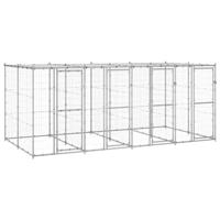 Hondenkennel met dak 9,68 m² gegalvaniseerd staal - thumbnail