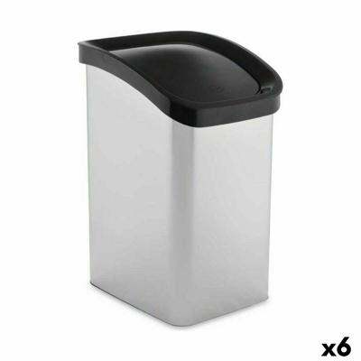 Afvalemmer Berilo Zilverkleurig Plastic 23 L Gekanteld (6 Stuks) Afvalemmer Berilo Zilverkleurig Plastic 23 L Gekanteld (6 Stuks)