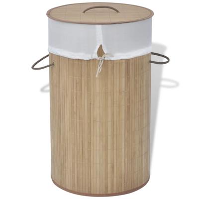 VidaXL Wasmand rond bamboe natuurlijk