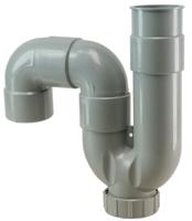 Wiesbaden Universeel-sifon PVC 40 mm grijs neutrale verpakking - thumbnail