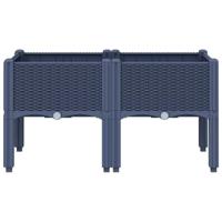 VidaXL Plantenbak met poten 80x40x42 cm polypropeen blauwgrijs - thumbnail