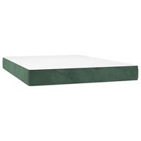 Boxspring met matras fluweel donkergroen 140x200 cm - thumbnail