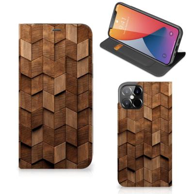 Book Wallet Case voor iPhone 12 Pro Max Wooden Cubes Book Wallet Case voor iPhone 12 Pro Max Wooden Cubes