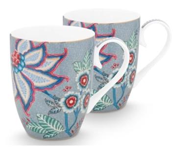 Pip Studio Flower Festival Set/2 Mokken Groot Lichtblauw