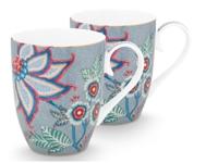 Pip Studio Flower Festival Set/2 Mokken Groot Lichtblauw - thumbnail