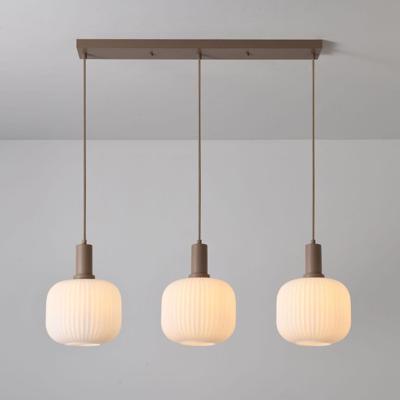 Hanglamp Iguazu Sphere taupe - Taupe en gebroken wit - E27-fitting - IP20 voor binnen - Handgemaakt opaalglas